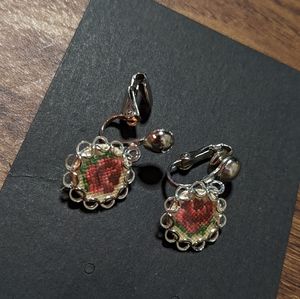 5/20$ clip on embroidery earrings